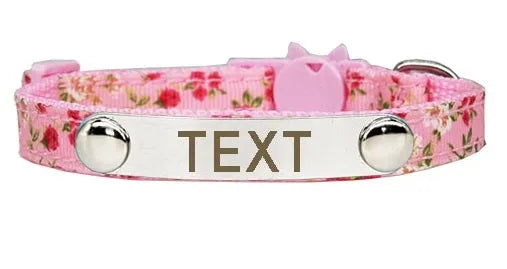 collier gravé rose pour chat