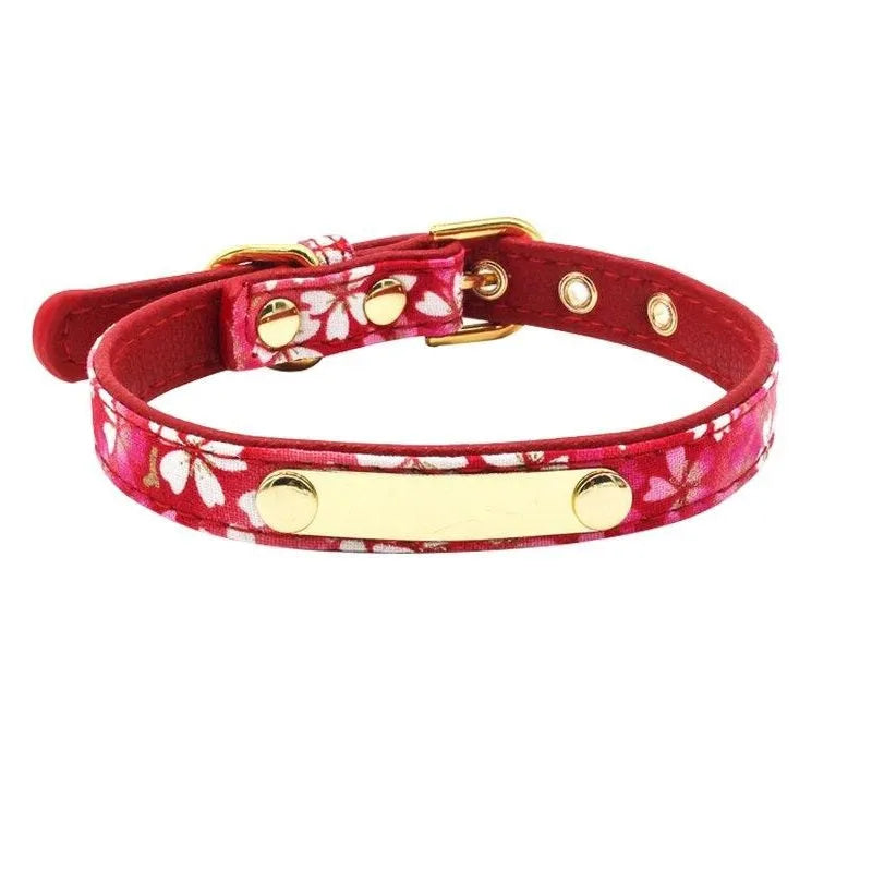 collier personnalisé pour chat floral