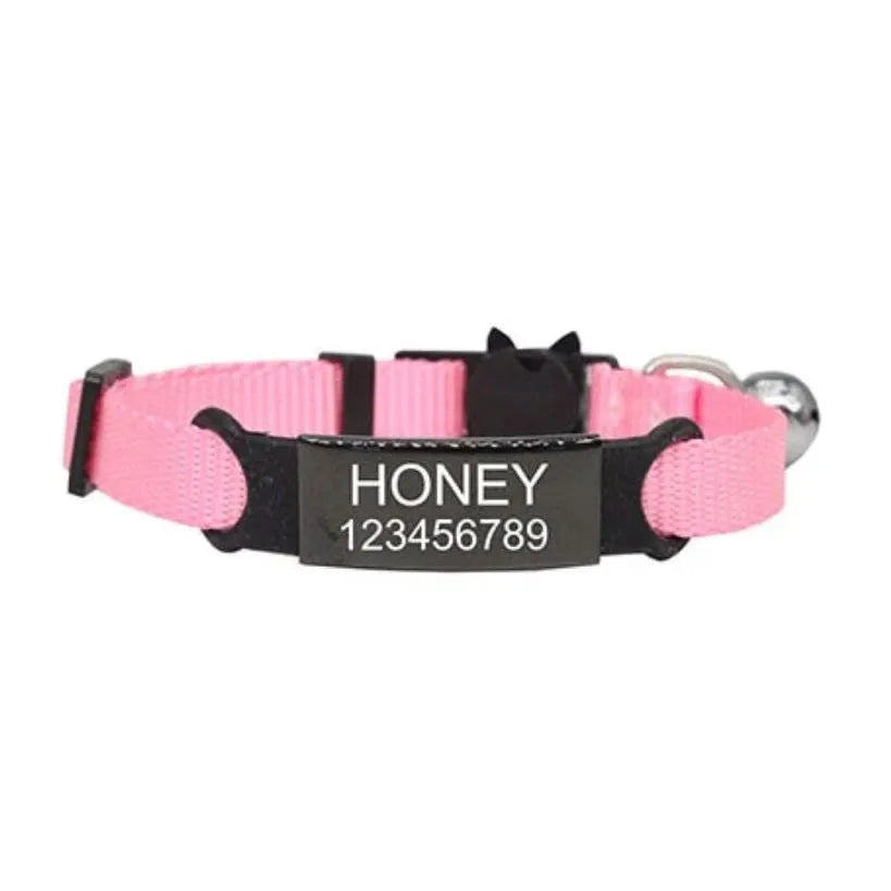 collier rose pour chat personnalisable | Chic et Chat