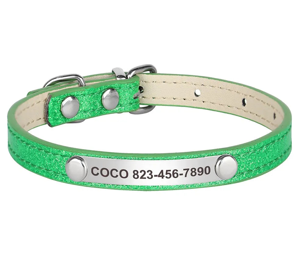 Collier à Paillettes Personnalisé pour Chat – Gravure Gratuite - Noir | Chic et Chat