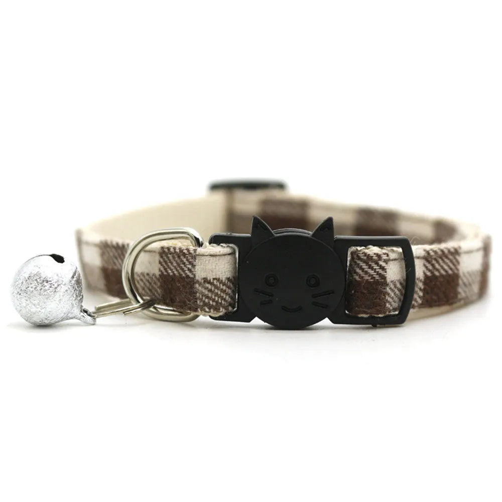 collier personnalisé pour chat marron beige