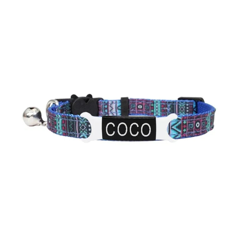 collier ethnique pour chat violet | Chic et Chat