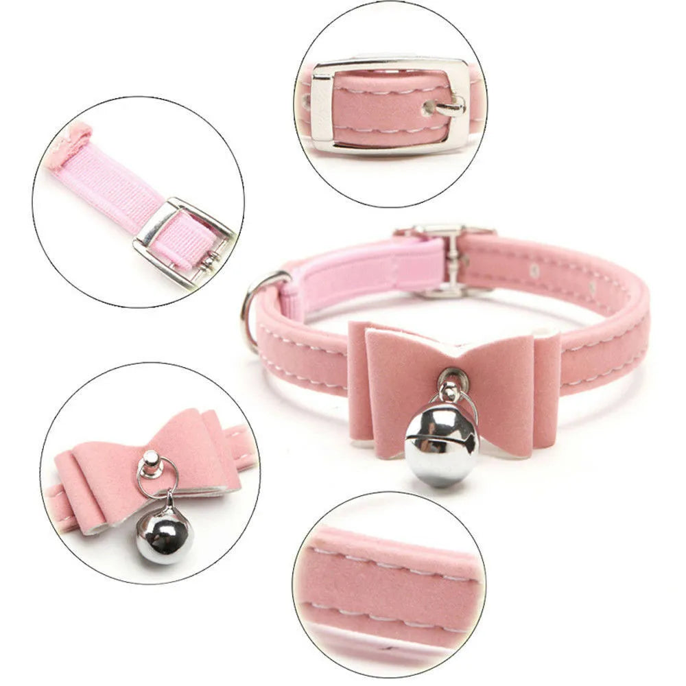 Collier pour chat noeud papillon rose