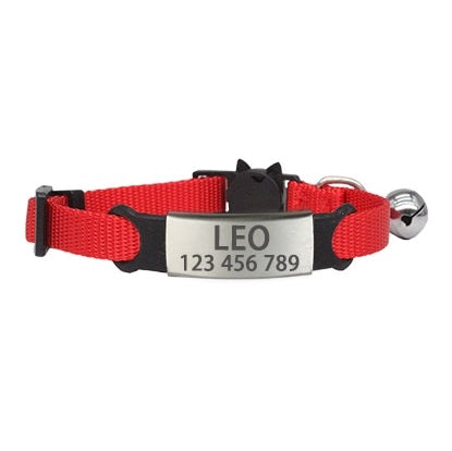 collier à personnaliser rouge pour chat anti fugue