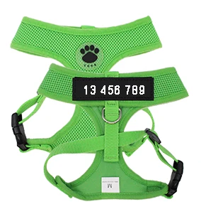 Green personalized cat harness | Chic et Chat
