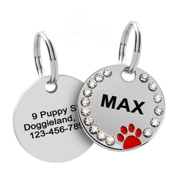Shiny Engraved Cat ID Tag