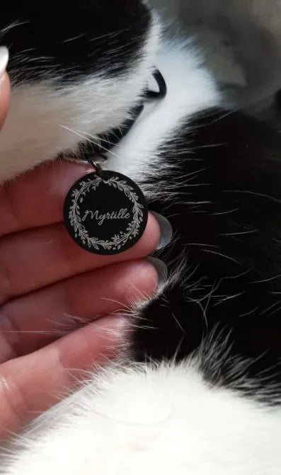 médaille à personnaliser pour chat noir