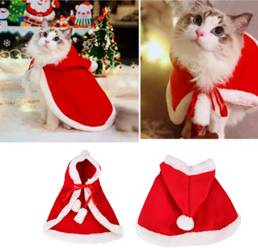 Weihnachtscape für Katzen, festliches Outfit - M | Chic et Chat