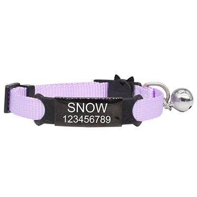 collier à personnaliser pour chat anti fugue violet