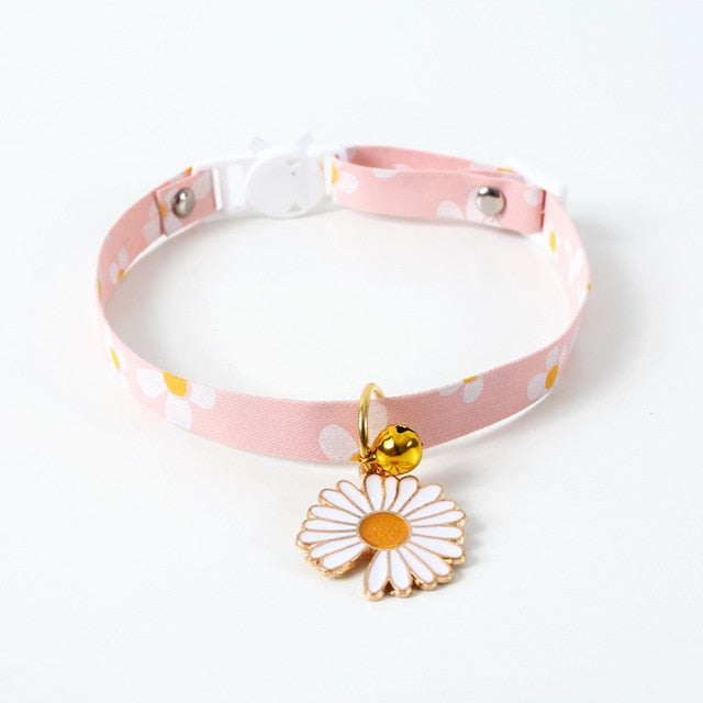 Collier pour chat rose marguerite