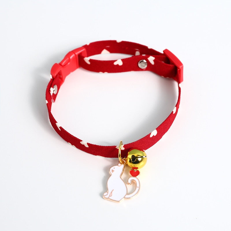 Collier pour chat coeur rouge