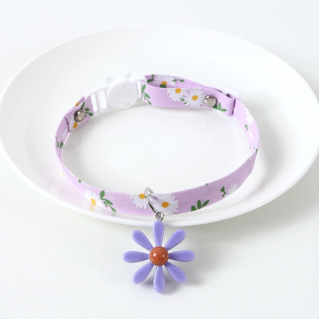 Collier pour chat tournesol violet