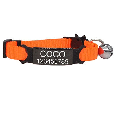 collier à personnaliser pour chat anti fugue orange