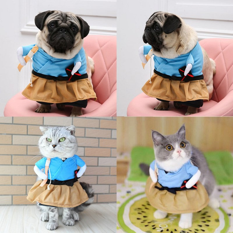 costume pour chat et chien samouraï