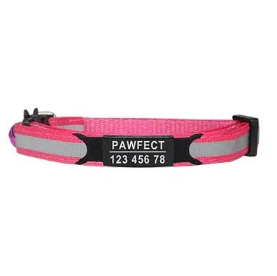COLLIER personnalisable réfléchissant rose | Chic et Chat