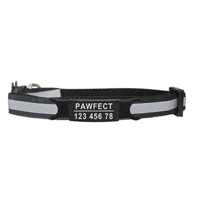 COLLIER personnalisé pour chat réfléchissant noir