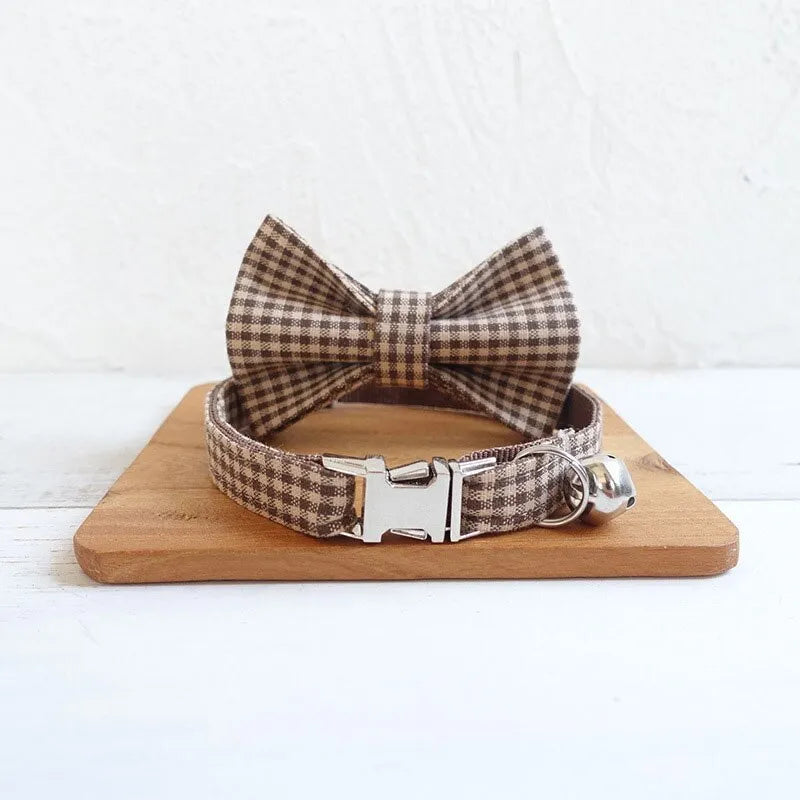 collar de lujo personalizado marrón | Chic et Chat