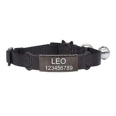 collier à personnaliser noir pour chat anti fugue | Chic et Chat