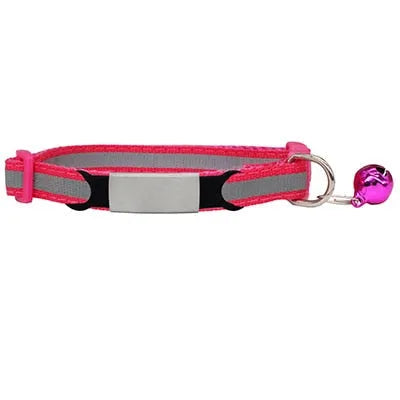 collier réfléchissant pour chat rose
