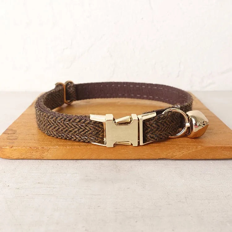 collier pour chat marron