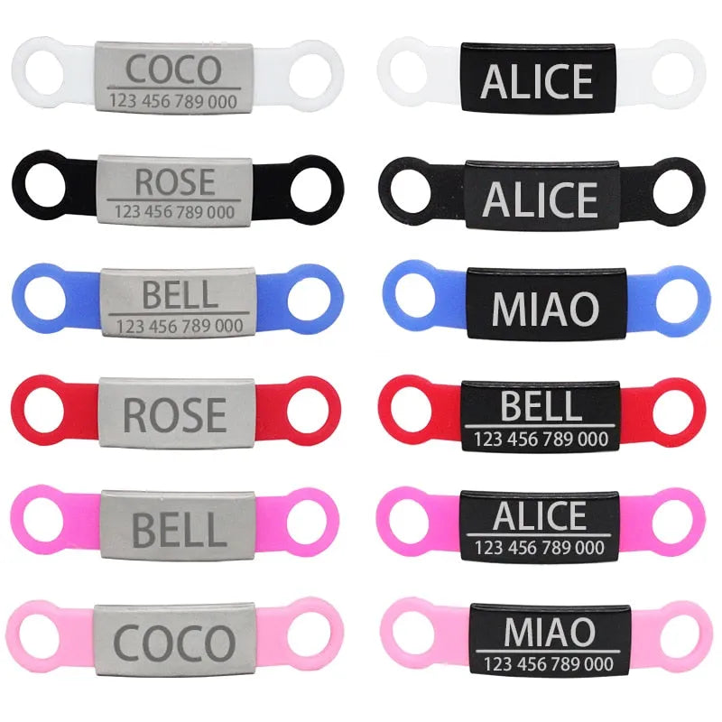 Placa identificativa grabada para collar de gato - Azul | Chic et Chat