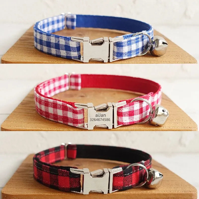 Collar premium grabado para gato – Pajarita opcional - Rojo | Chic et Chat