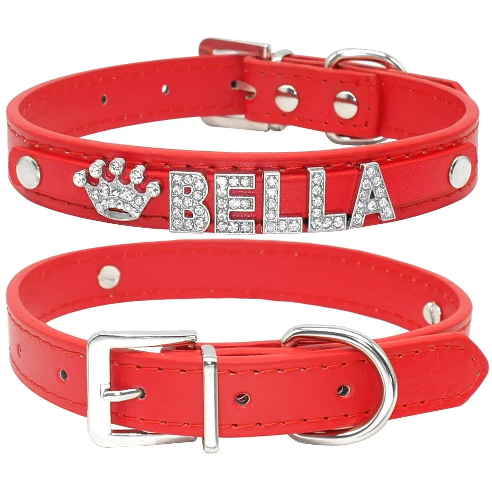Collier pour chat bling bling rouge
