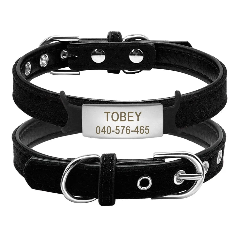 Schwarzes Katzenhalsband personalisiert mit silbernem Fisch | Chic et Chat