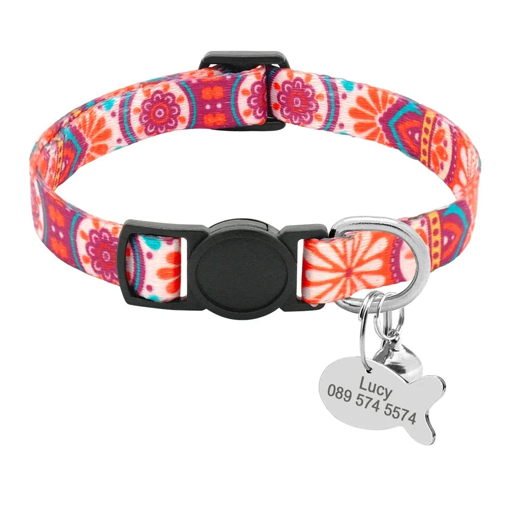 Personalisierbares Katzenhalsband mit Katzenmarke | Chic et Chat