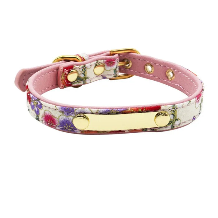 Collar gato personalizado con estampado floral