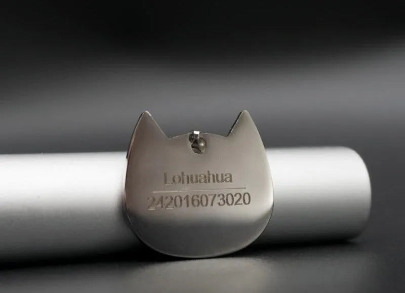 chapa personalizable plateada para gato | Chic et Chat