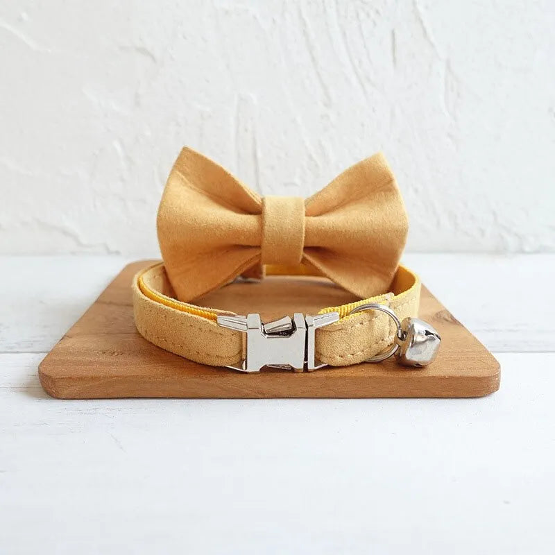 Personalisiertes Luxus-Katzenhalsband mit Fliege - Grün | Chic et Chat
