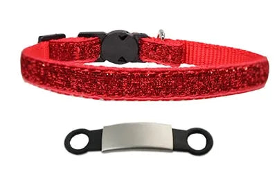 collier pour chat rouge brillant