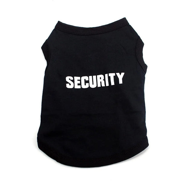 Camiseta para gatos negra SECURITY