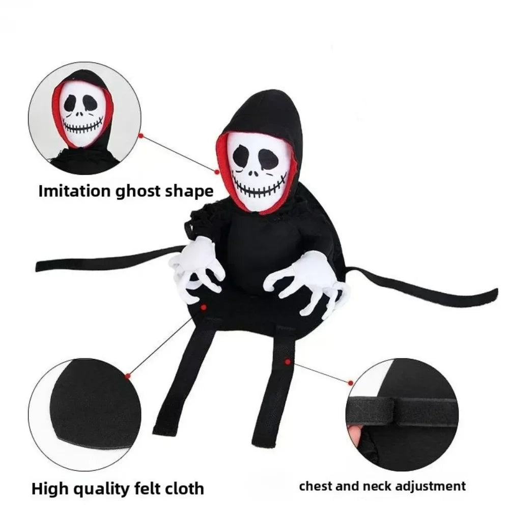 Détails du costume fantôme pour chat, feutrine et attaches réglables | Chic et Chat