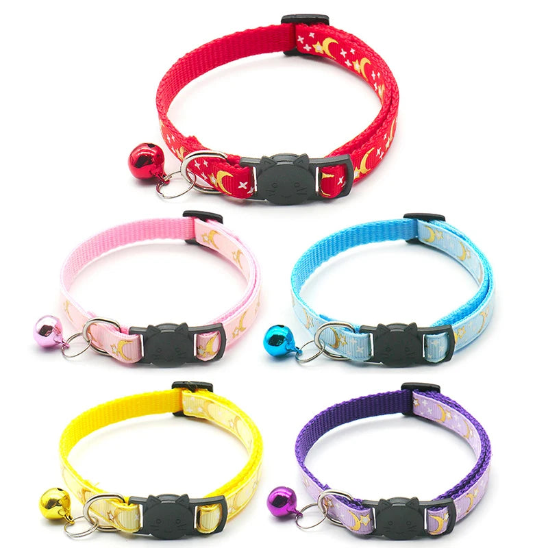 Collier pour chat lune et étoiles autre vue