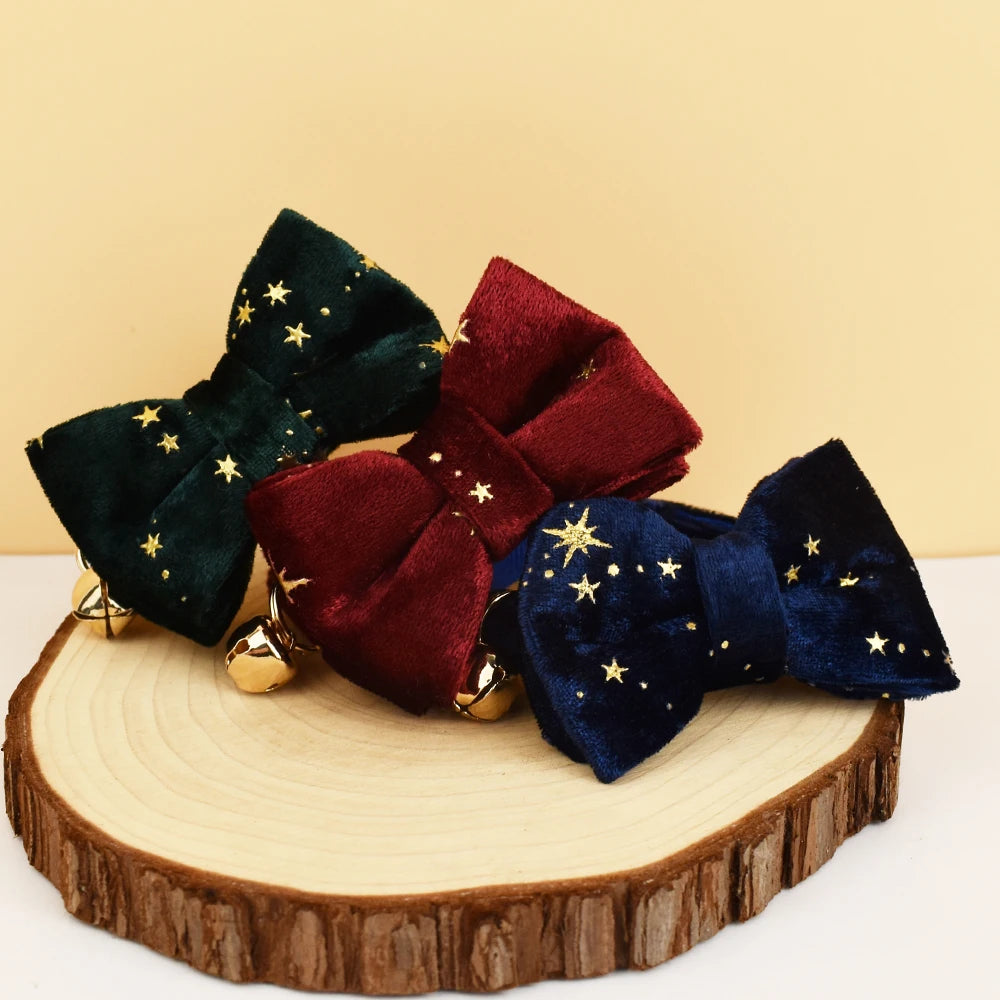 Collier de Noël pour chat en velours autre vue