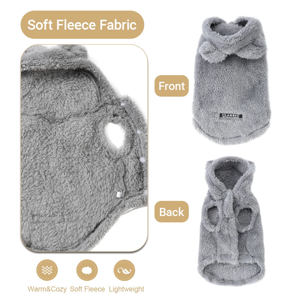 Costume ours pour chat en polaire douce, vue de face et de dos | Chic et Chat