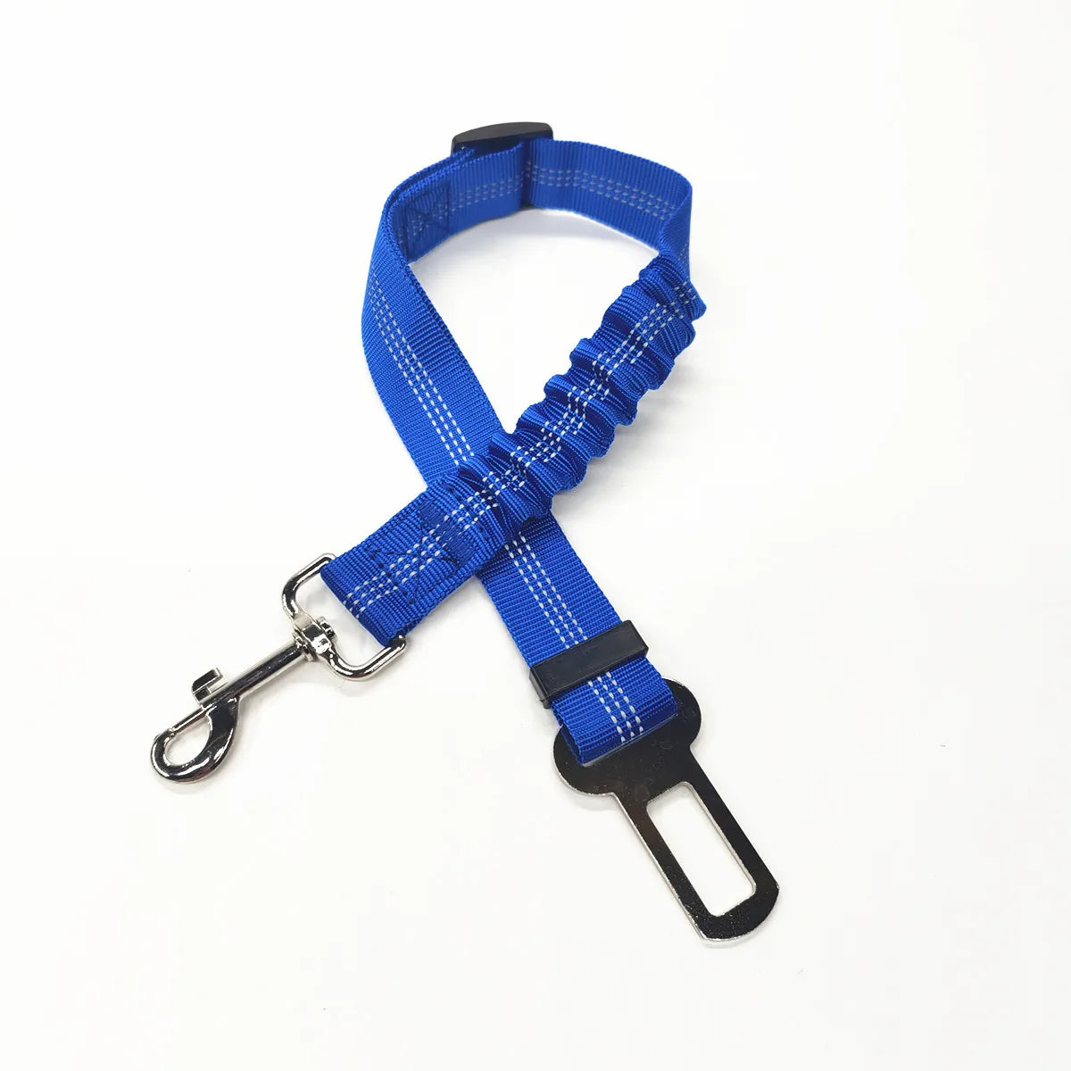 Attache ceinture de sécurité pour harnais chat voiture, bleu