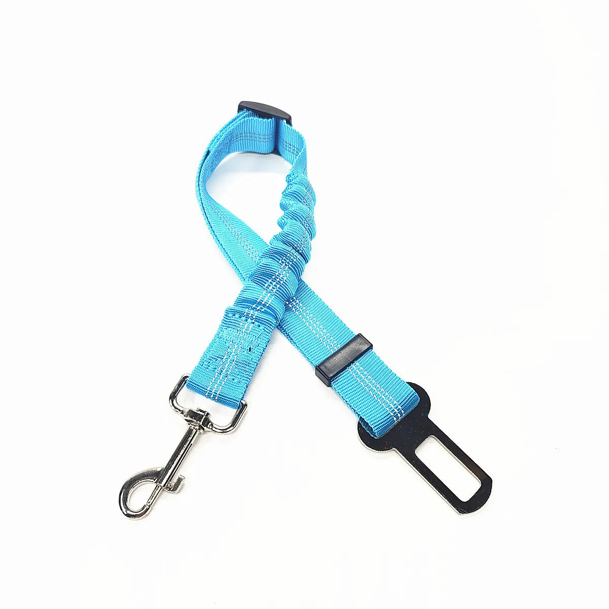 Attache ceinture de sécurité pour harnais chat voiture, bleu ciel