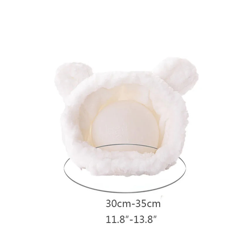 Bonnet ours blanc pour chat, tour de tête 30 à 35 cm | Chic et Chat