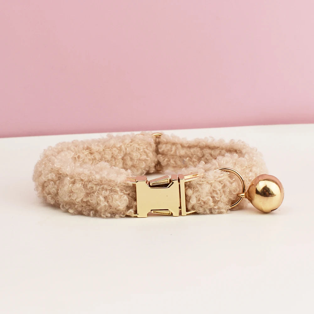 Collier personnalisé effet moumoute beige