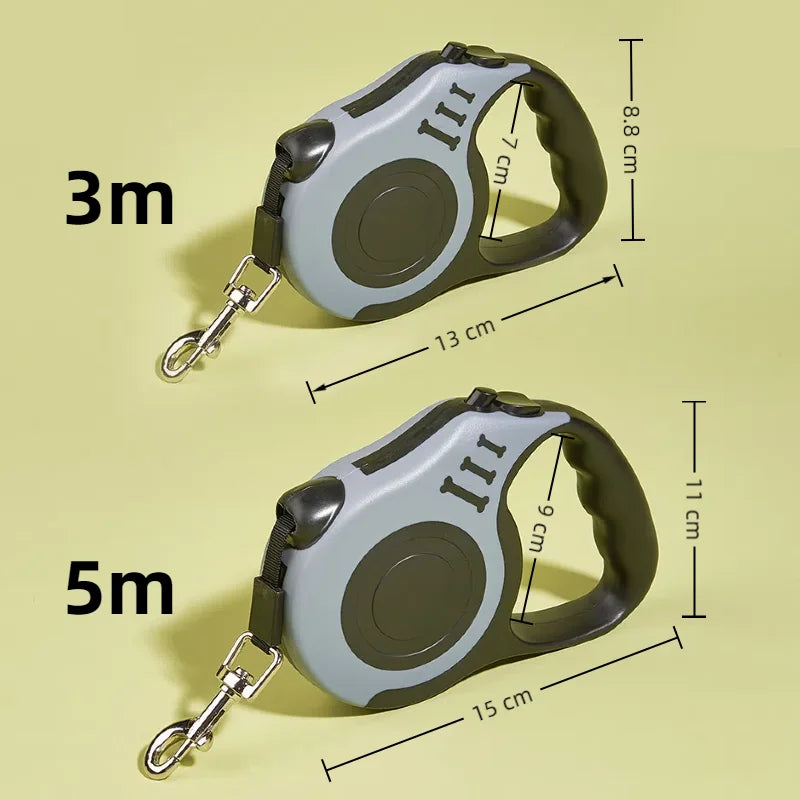 Laisse rétractable pour chat 3 m et 5 m, dimensions