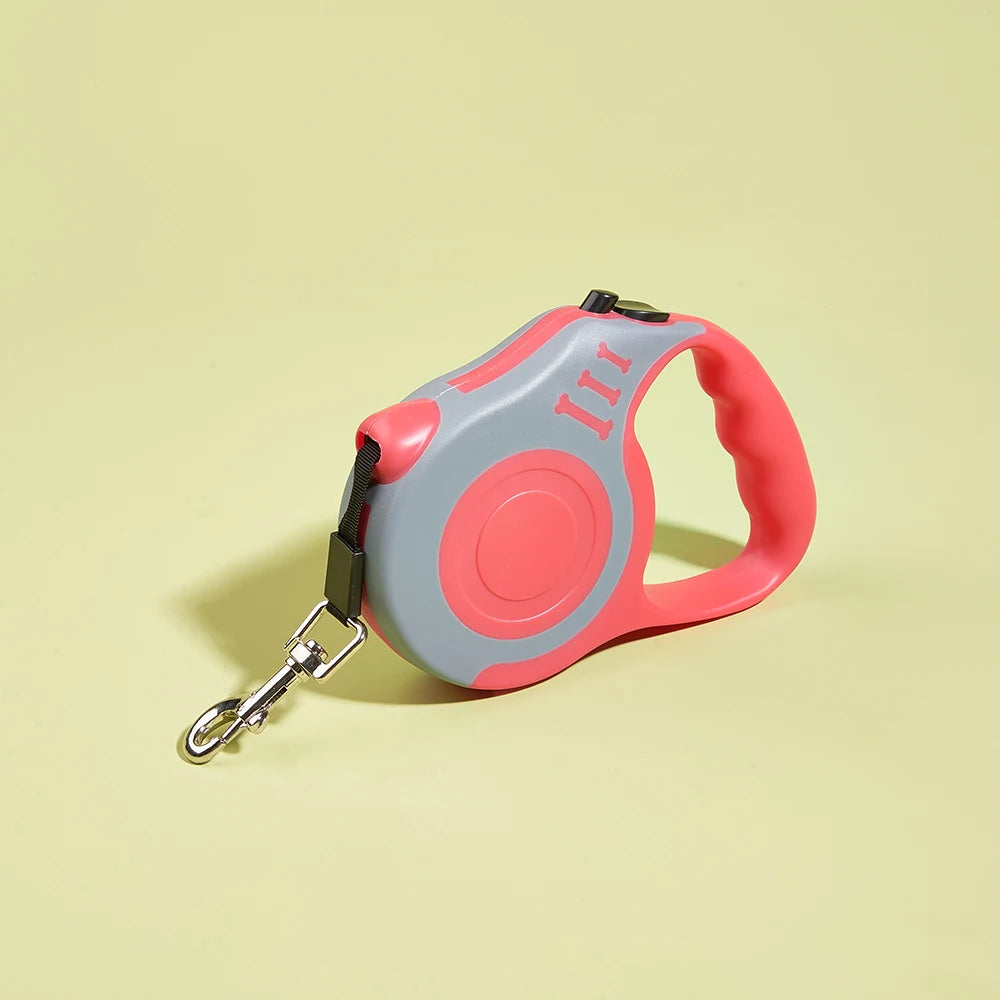 Laisse rétractable pour chat rouge et gris
