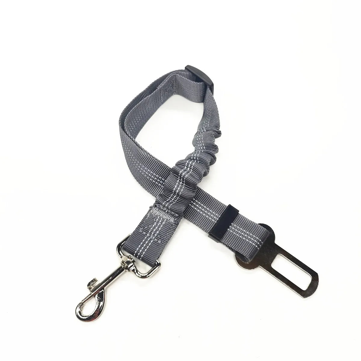 Attache ceinture de sécurité pour harnais chat voiture, gris