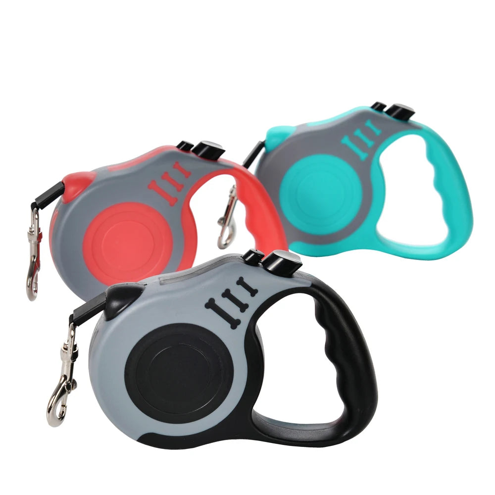 Laisses rétractables pour chat rouge, turquoise et grise