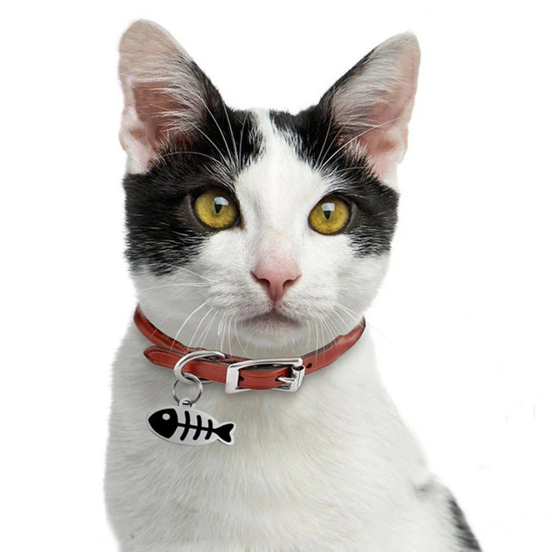 Médaille chat personnalisée arête de poisson