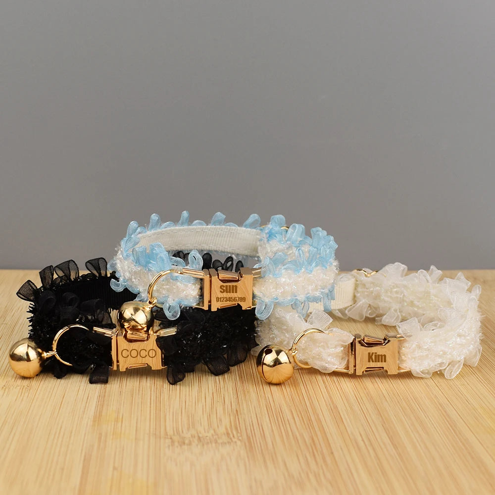collier pour chat en dentelle