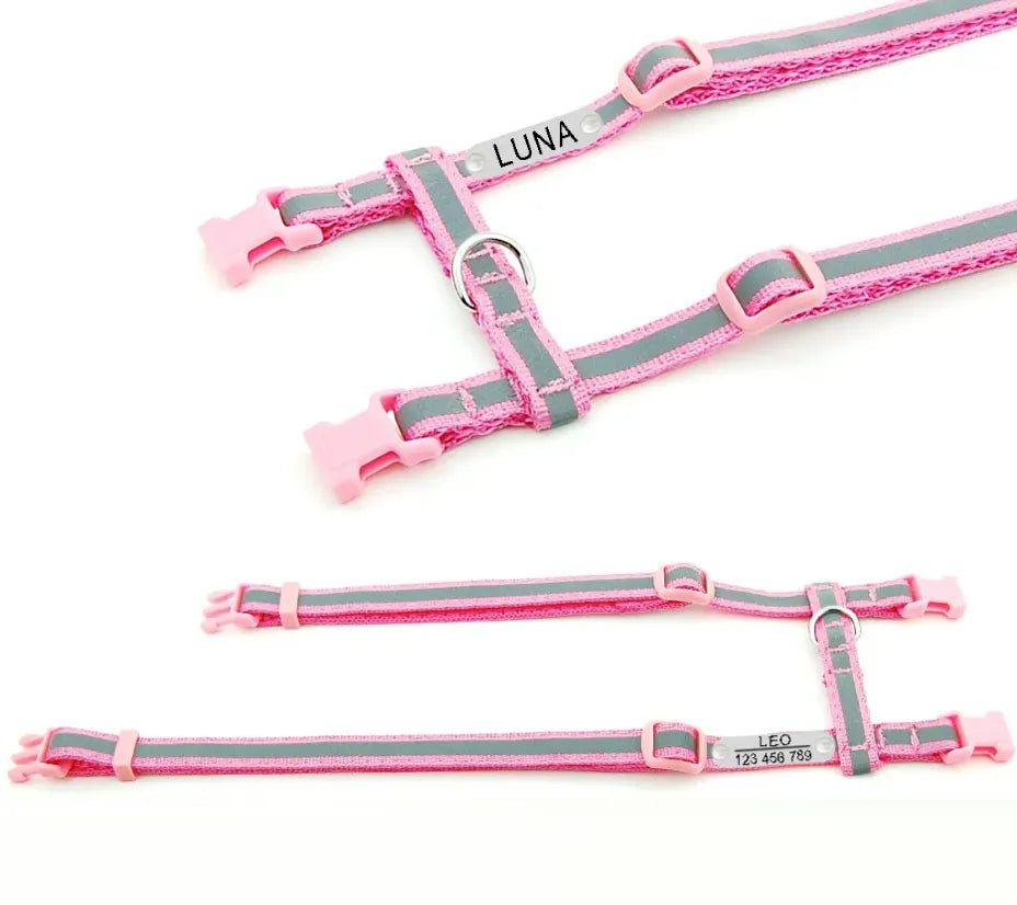 Cat harness personalized with name and phone number | Chic et Chat