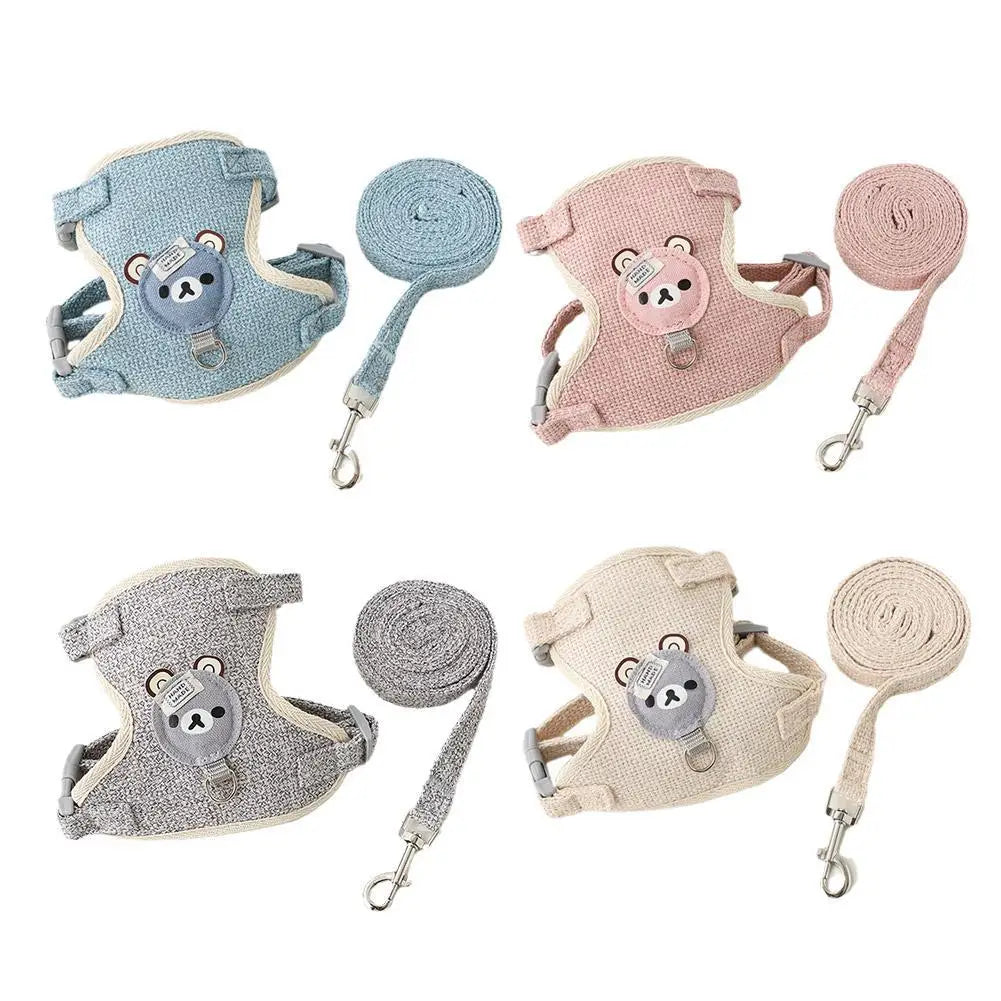 Pink, blue and gray cat harnesses
